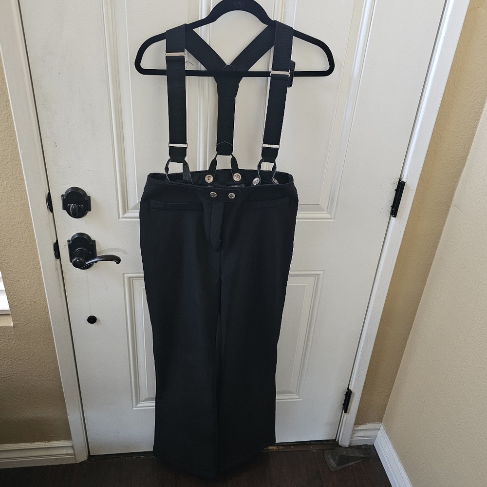Phenix Womens Black Ski And Snowboard Pants with Suspenders, Size Small/Medium